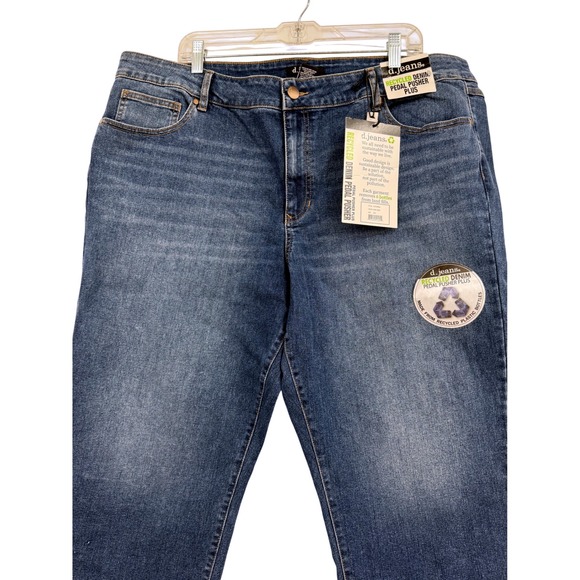 D Jeans  Womens Pedal Pusher Denim 22W Dark Wash Retro Normcore Southwestern Y2K - Picture 3 of 8